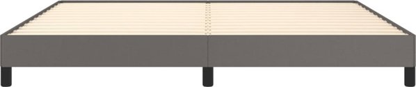 vidaXL Κρεβάτι Ράμα Κρεβατιού Γκρι 200x200 εκ. επενδεδυμένο με τεχνητό δέρμα