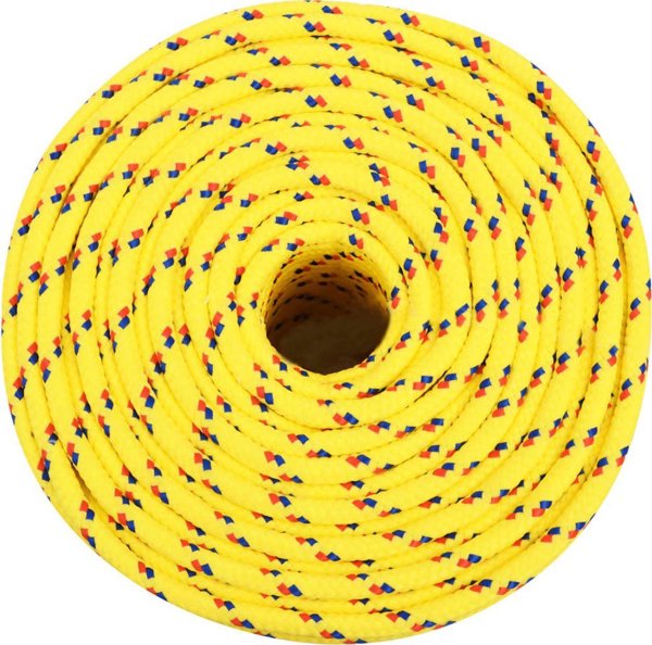 vidaXL Linka zeglarska, kitrinos, 10 mm, 250 m, polipropylen