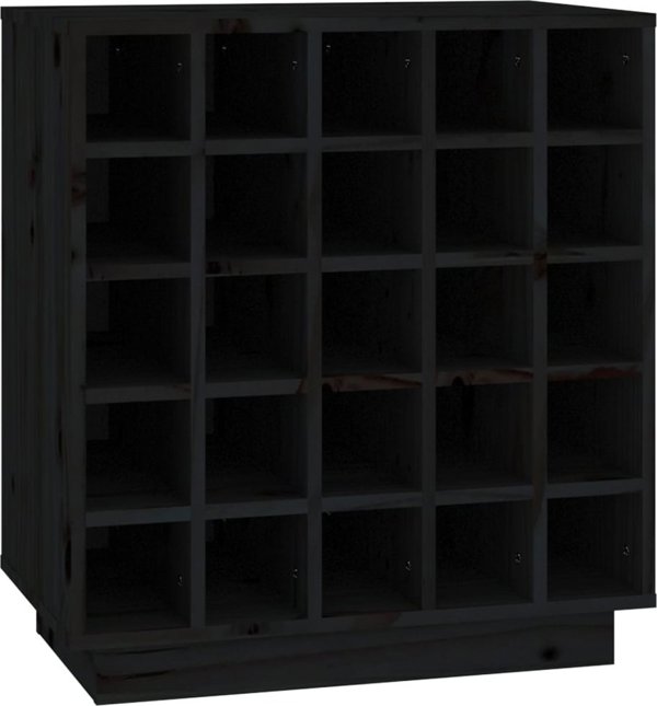 vidaXL vidaXL Szafka na wino, czarna, 55,5x34x61 cm, lite drewno sosnowe