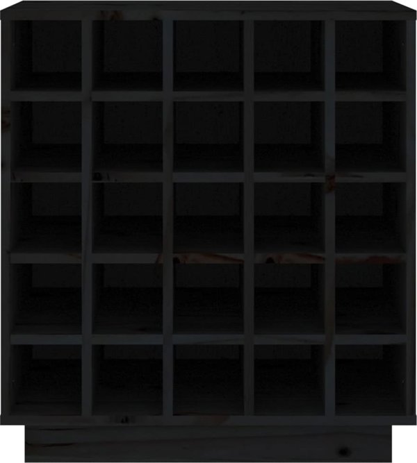 vidaXL vidaXL Szafka na wino, czarna, 55,5x34x61 cm, lite drewno sosnowe