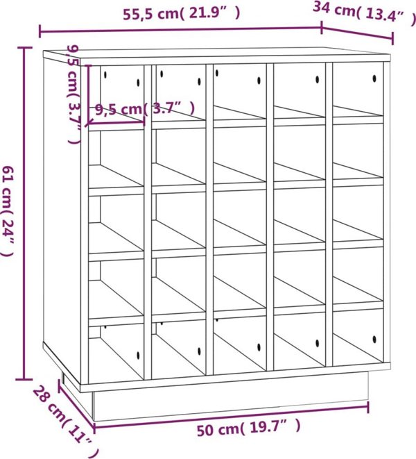 vidaXL vidaXL Szafka na wino, czarna, 55,5x34x61 cm, lite drewno sosnowe