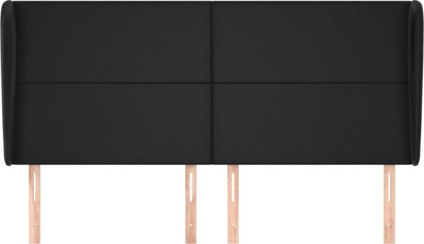 vidaXL Zaglowek uszak, μαύρο, 163x23x118/128 εκ, συνθετικό δέρμα