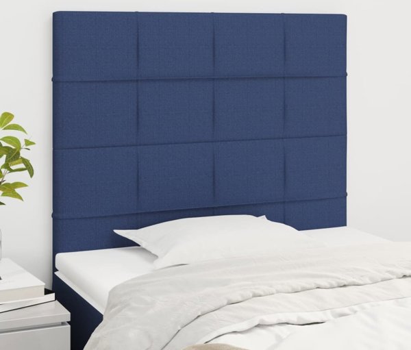 vidaXL Σετ 2 κεφαλαριών κρεβατιού, μπλε, 90x5x78/88 εκ, ύφασμα