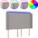 vidaXL Κεφαλάρι κρεβατιού με LED, ανοιχτό γκρι, 147x16x118/128 cm, ύφασμα