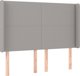vidaXL Κεφαλάρι κρεβατιού με LED, ανοιχτό γκρι, 147x16x118/128 cm, ύφασμα