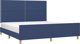 vidaXL Rama κρεβατιού με κεφαλάρι, μπλε, 180x200 cm, επενδυμένη με ύφασμα
