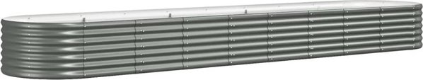 vidaXL vidaXL Donica ogrodowa, malowana proszkowo stal, 368x80x36 cm, szara