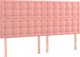 vidaXL Λευκό Κρεβάτι Continental με Στρώμα, Ροζ, 180x200 cm, Βελούδινο