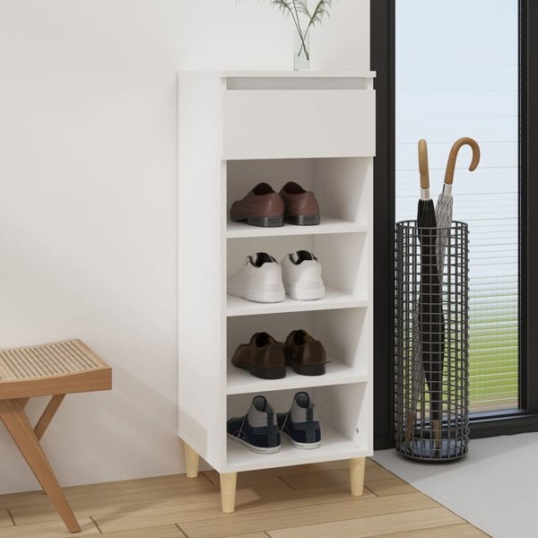 vidaXL Ντουλάπι παπουτσιών 40x36x105 cm, λευκό, από υλικό ξύλου