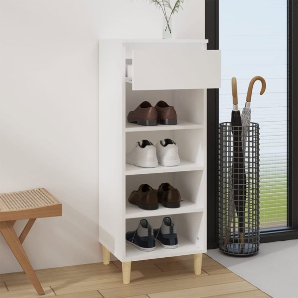 vidaXL Ντουλάπι παπουτσιών 40x36x105 cm, λευκό, από υλικό ξύλου