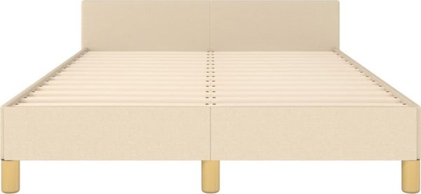 vidaXL Κρεβατοκάμαρα με κεφαλάρι, κρεμ, 120x200 cm, επενδεδυμένη με ύφασμα