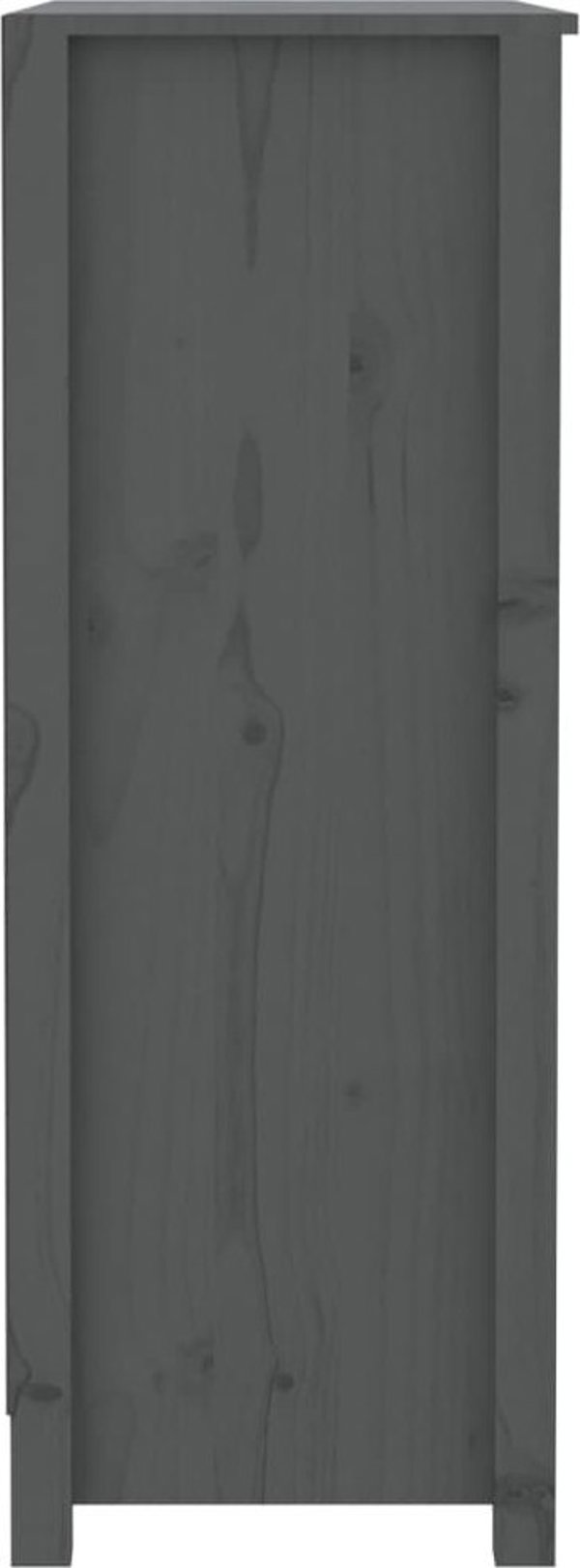 vidaXL Regal na ksiazki, szary, 80x35x97 cm, lite drewno sosnowe