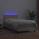 vidaXL Κοντινενταλ κρεβάτι με στρώμα, LED, cappuccino οικολογικό δέρμα 80x200cm
