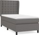 vidaXL Κρεβάτι Continental με Στρώμα, Γκρι, Δερματίνη, 80x200 cm