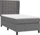 vidaXL Κρεβάτι Continental με Στρώμα, Γκρι, Δερματίνη, 80x200 cm