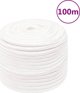 vidaXL Σχοινί ιστιοπλοΐας λευκό, 12 mm, 100 m, πολυπροπυλένιο
