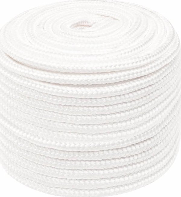 vidaXL Σχοινί ιστιοπλοΐας λευκό, 12 mm, 100 m, πολυπροπυλένιο