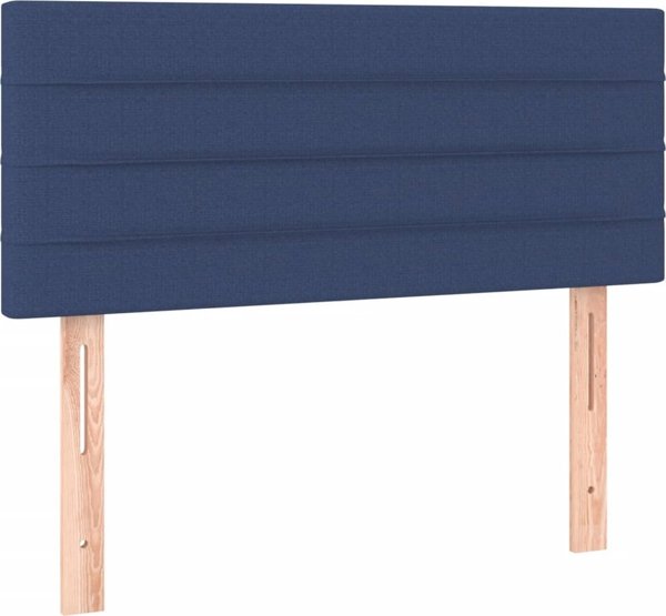 vidaXL Κρεβάτι κοντινεντάλ με στρώμα, μπλε, 120x200 εκ., ύφασμα