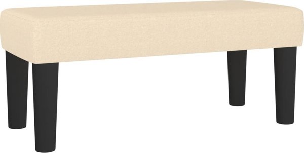 vidaXL Κοντινεντάλ κρεβάτι με στρώμα, εκρού ύφασμα 90x190 cm