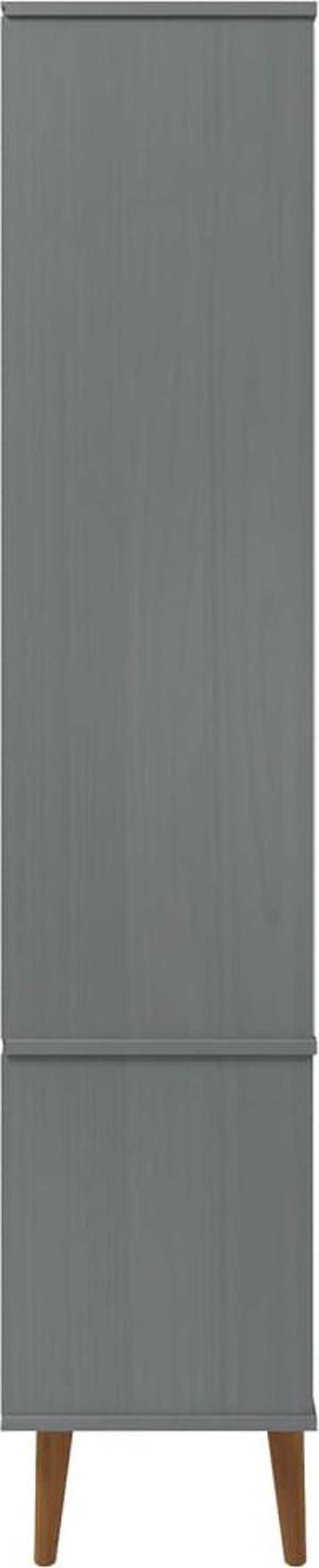 vidaXL vidaXL Szafka z przeszkleniem, szaro, 90x35x175 cm, drewno sosnowe