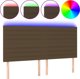 vidaXL Κεφαλάρι κρεβατιού με LED, σκούρο καφέ, 180x5x118/128 εκ, ύφασμα
