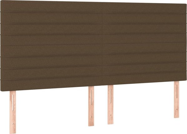 vidaXL Κεφαλάρι κρεβατιού με LED, σκούρο καφέ, 180x5x118/128 εκ, ύφασμα