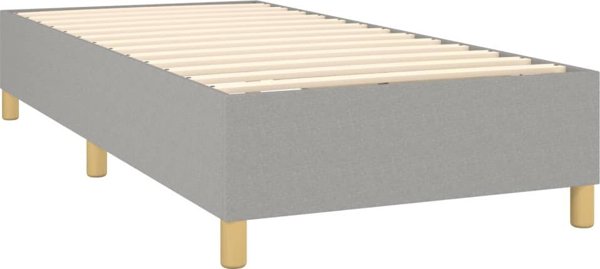 vidaXL Κρεβάτι κοντινεντάλε με στρώμα, ανοιχτό γκρι ύφασμα, 80x200 εκ