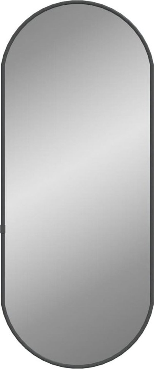 vidaXL Καθρέφτης τοίχου, μαύρος, 60x25 εκ., οβάλ