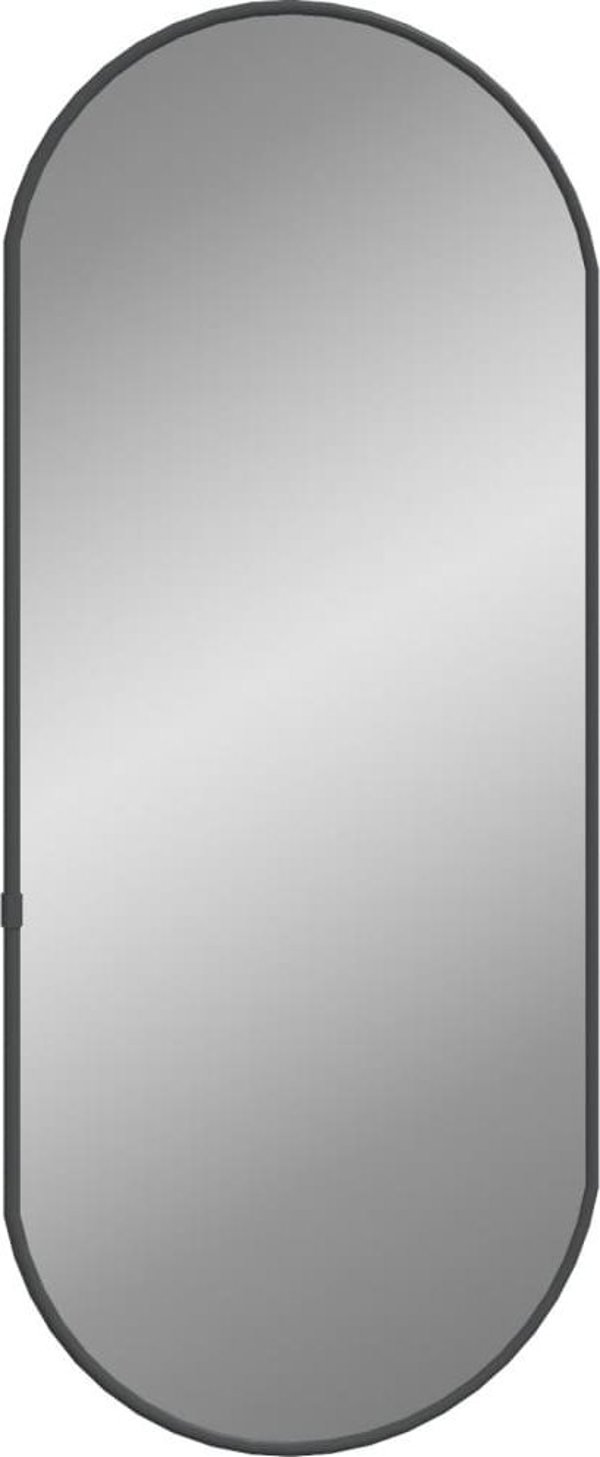 vidaXL Καθρέφτης τοίχου, μαύρος, 60x25 εκ., οβάλ
