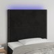 vidaXL Κεφαλάρι Κρεβατιού με LED, μαύρο, 100x5x118/128 cm, βελούδο