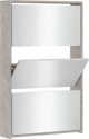 vidaXL vidaXL Szafka na buty, lustro i 3 szuflady, szary beton, 63x17x102,5cm