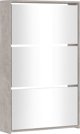 vidaXL vidaXL Szafka na buty, lustro i 3 szuflady, szary beton, 63x17x102,5cm