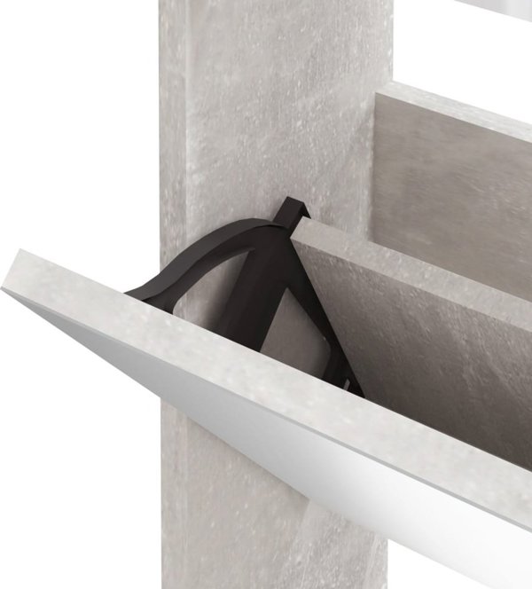vidaXL vidaXL Szafka na buty, lustro i 3 szuflady, szary beton, 63x17x102,5cm