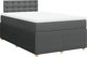 vidaXL Κρεβάτι Continental με στρώμα, σκούρο γκρι ύφασμα 120x200 εκ.
