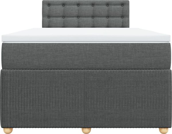 vidaXL Κρεβάτι Continental με στρώμα, σκούρο γκρι ύφασμα 120x200 εκ.