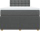 vidaXL Κρεβάτι Continental με στρώμα, σκούρο γκρι ύφασμα 120x200 εκ.