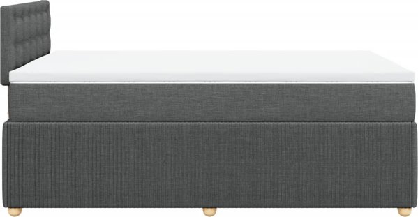 vidaXL Κρεβάτι Continental με στρώμα, σκούρο γκρι ύφασμα 120x200 εκ.