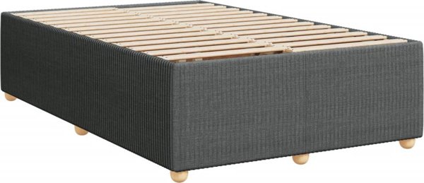 vidaXL Κρεβάτι Continental με στρώμα, σκούρο γκρι ύφασμα 120x200 εκ.