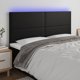 vidaXL κεφαλάρι κρεβατιού, μαύρο, 160x5x118/128 εκ., δερματίνη