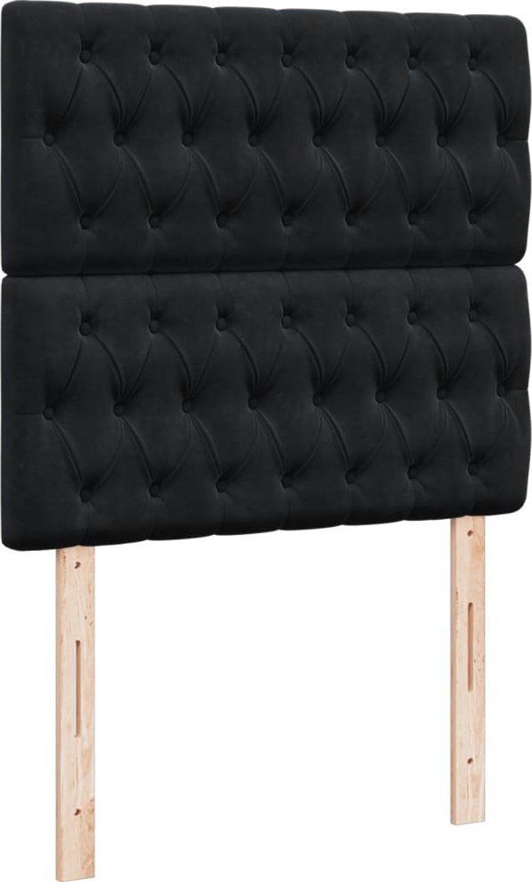 vidaXL Κρεβάτι Continental με στρώμα, μαύρο, βελούδο, 100x200 cm