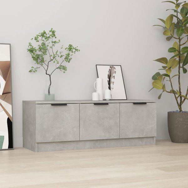 vidaXL Έπιπλο τηλεόρασης, γκρι σκυροδέματος, 102x35x36,5 cm
