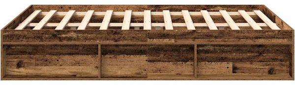 vidaXL Βάση Κρεβατιού από Παλαιωμένο Ξύλο 120x200cm, Χωρίς Στρώμα