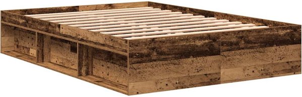 vidaXL Βάση Κρεβατιού από Παλαιωμένο Ξύλο 120x200cm, Χωρίς Στρώμα
