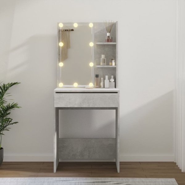 vidaXL Τουαλέτα με φωτισμό LED, σκουρόχρωμο γκρι, 60x40x140 εκ.