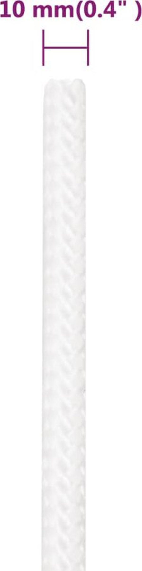 vidaXL Linka zeglarska, biala jednolita, 10 mm, 500 m, polipropylen