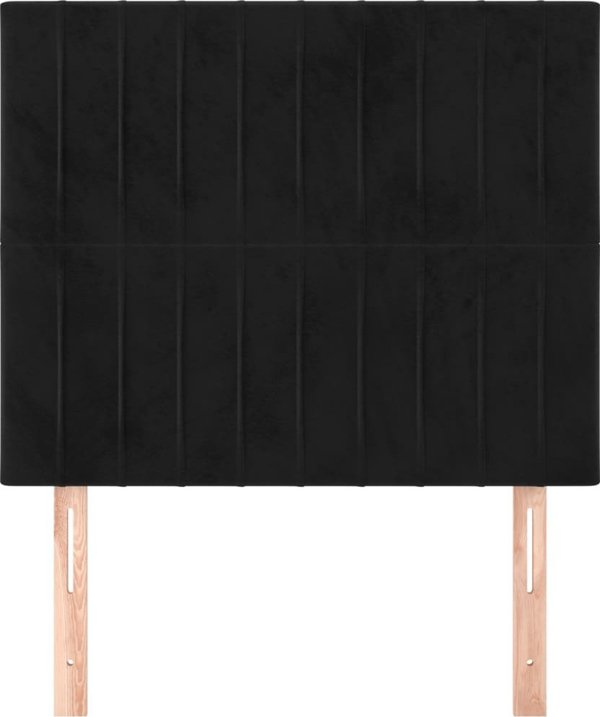 vidaXL Κεφαλάρια για κρεβάτι, 2 τεμ., μαύρο, 90x5x78/88 cm, βελούδο