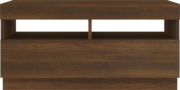 vidaXL Έπιπλο TV με φωτισμό LED, καφέ δρυς, 80x35x40 εκ
