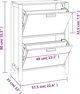 vidaXL Ντουλάπι για παπούτσια, μαύρο, 57,5x33x80 cm, σύνθετο ξύλο