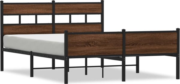 vidaXL Κρεβάτι χωρίς στρώμα, καφέ βελανιδιά, 150x200 εκ.