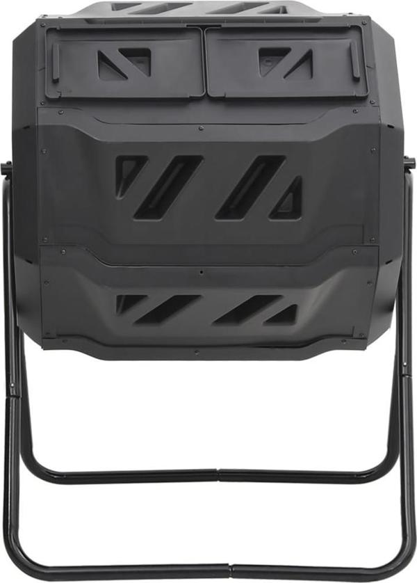 vidaXL Kompostownik do ogrodu, czarny, 73x64x95 cm, 160 L